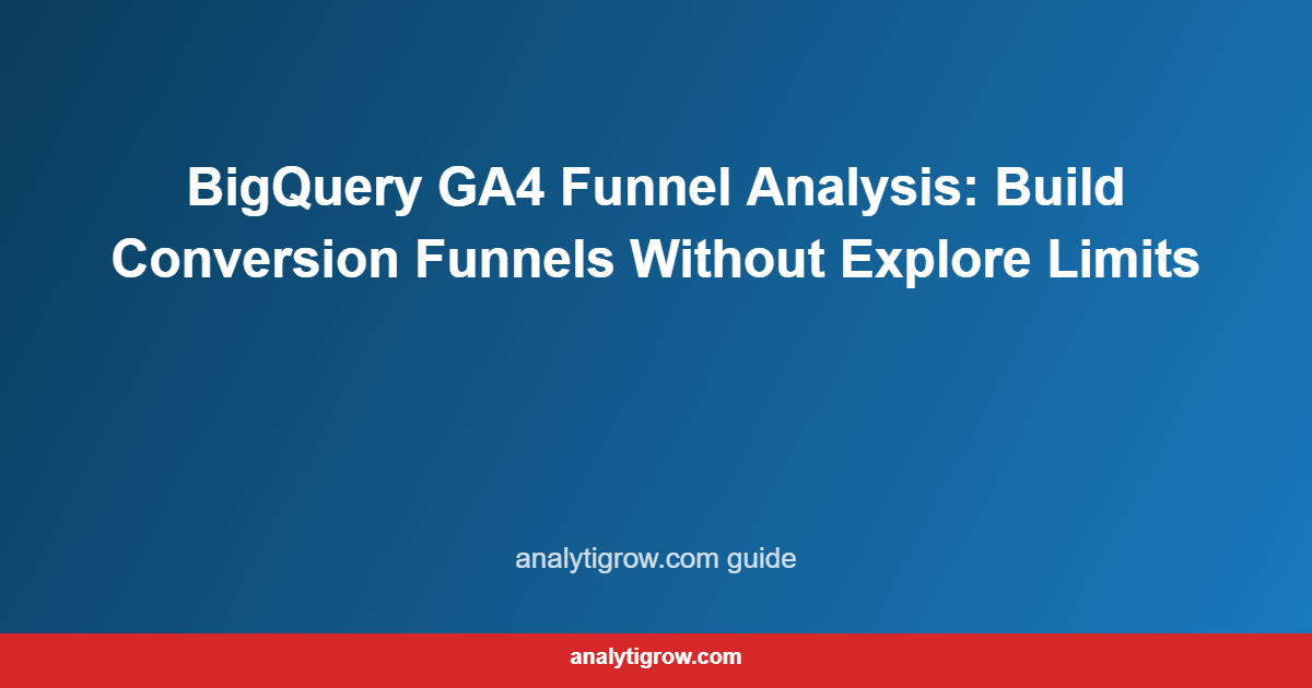 BigQuery GA4 Funnel Analysis: Build Conversion Funnels Without Explore Limits