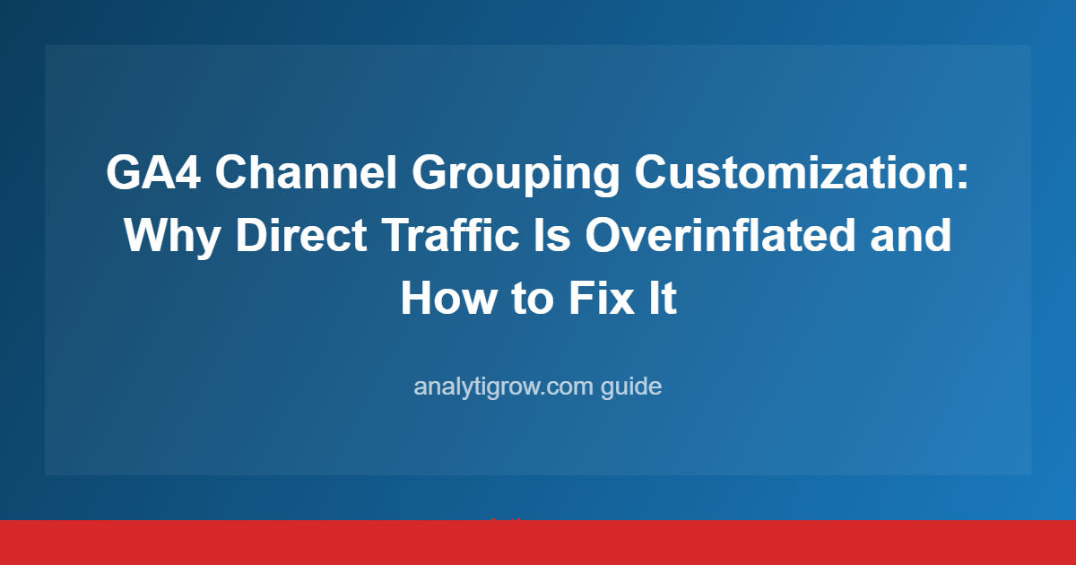 GA4 Channel Grouping Customization: Why Direct Traffic Is Overinflated and How to Fix It