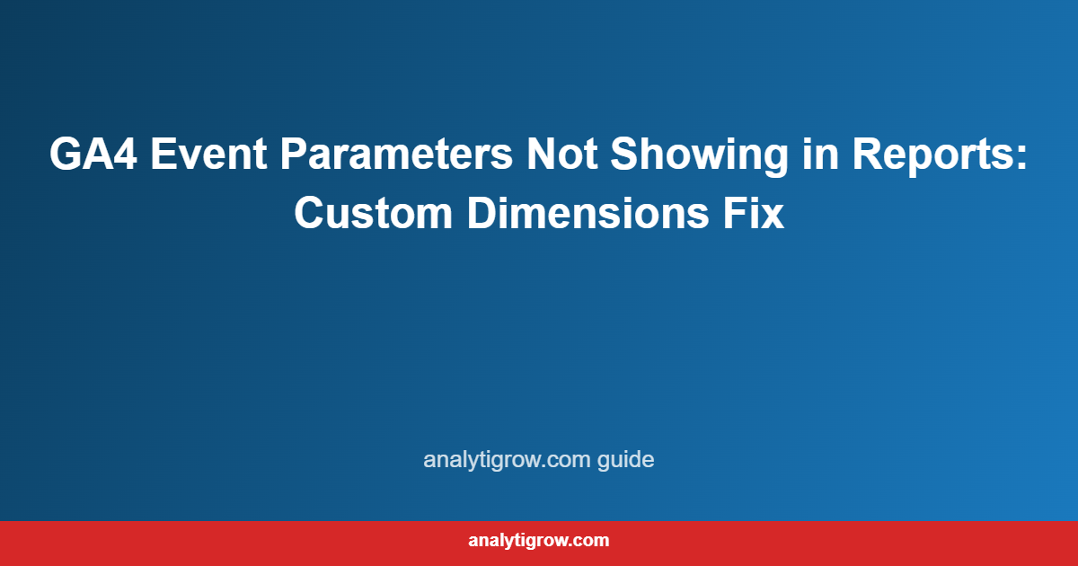 GA4 Event Parameters Not Showing in Reports: Custom Dimensions Fix