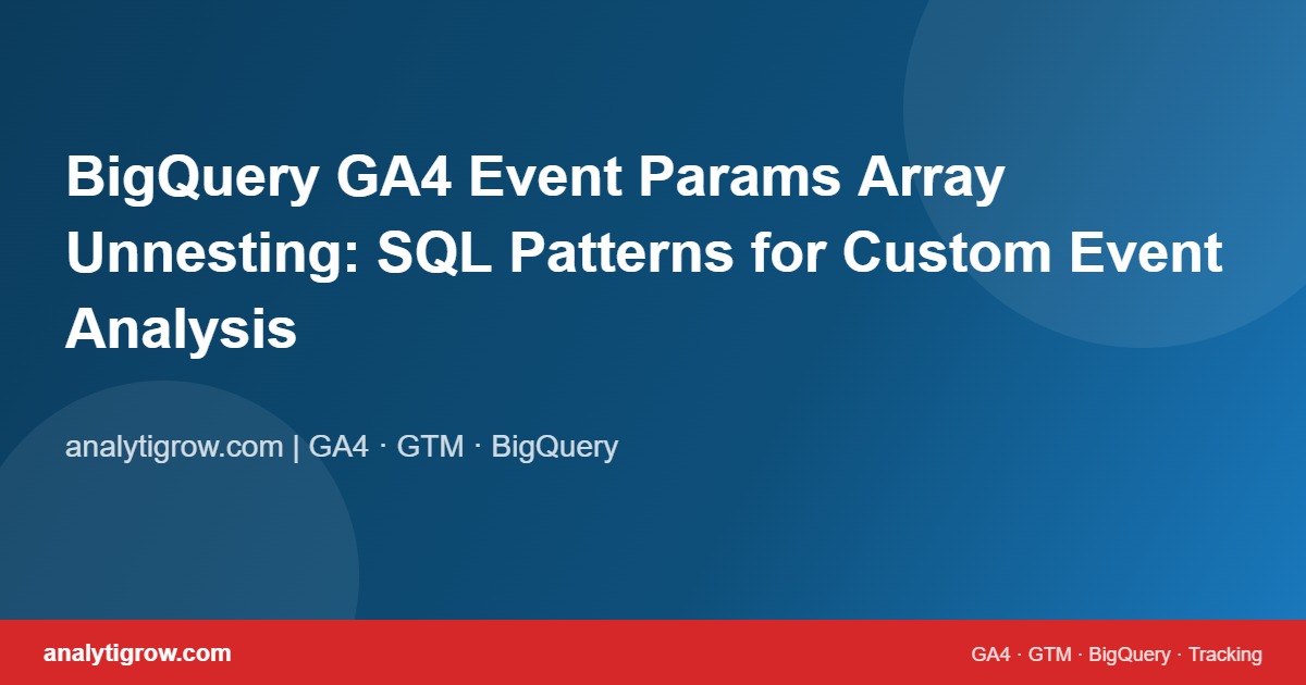 BigQuery GA4 Event Params Array Unnesting: SQL Patterns for Custom Event Analysis