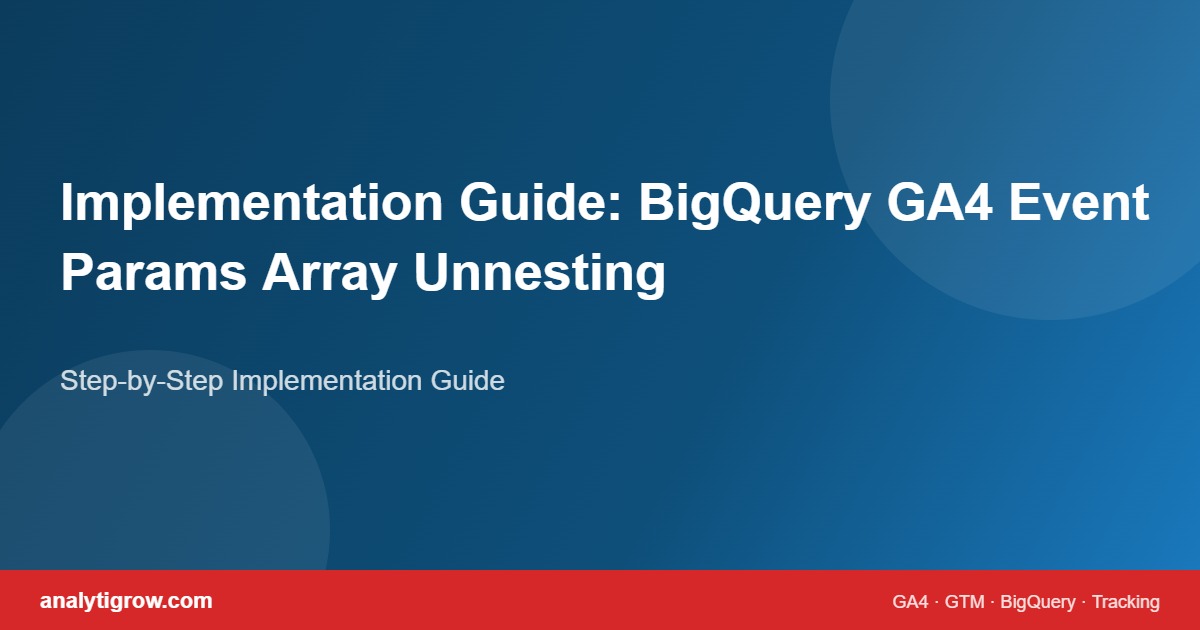 BigQuery GA4 Event Params Array Unnesting: SQL Patterns for Custom Event Analysis implementation guide