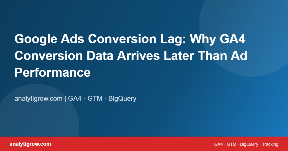 Google Ads Conversion Lag: Why GA4 Conversion Data Arrives Later Than Ad Performance