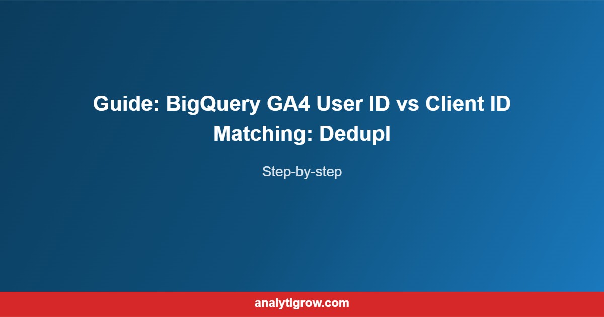 Guide BigQuery GA4 User ID vs Client