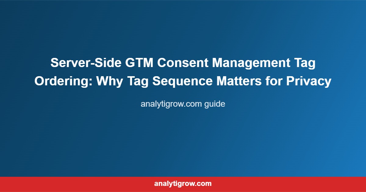 Server-Side GTM Consent Management Tag Ordering: W