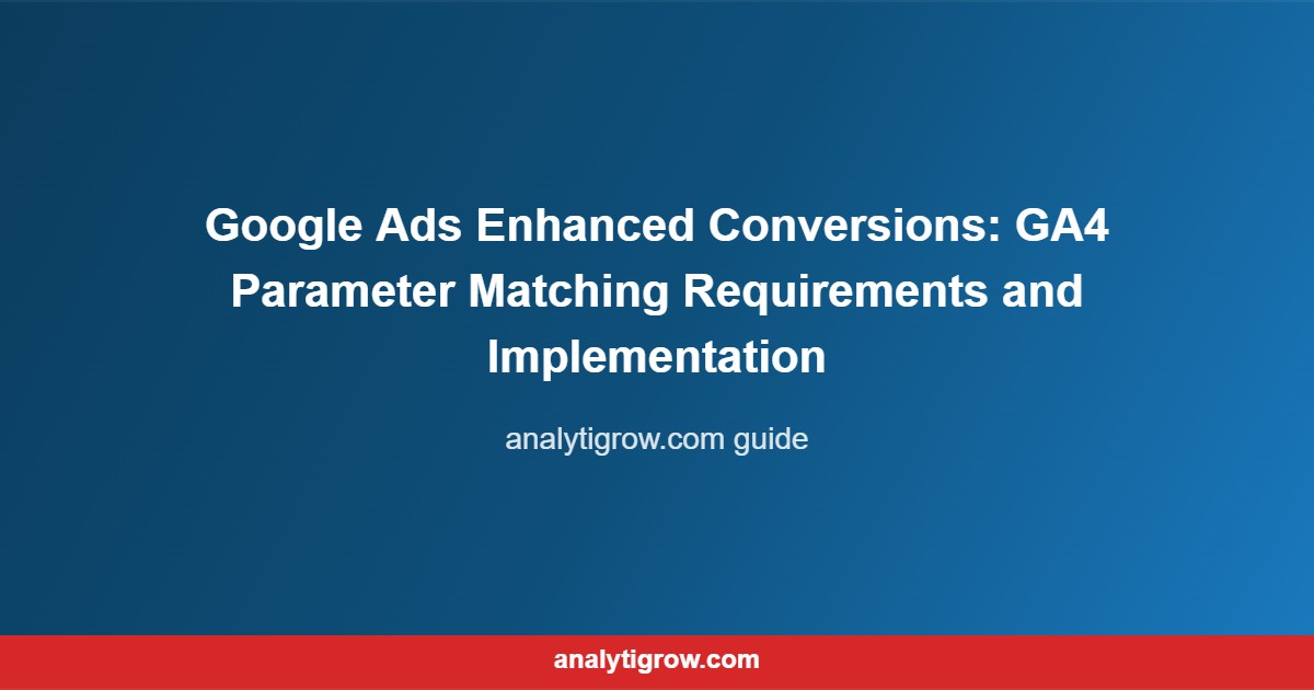 Google Ads Enhanced Conversions: GA4 Parameter Mat