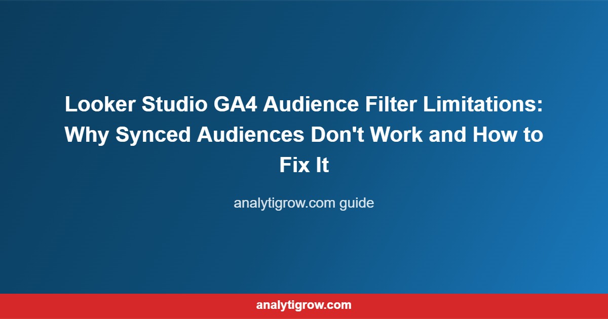 Looker Studio GA4 Audience Filter Limitations: Why