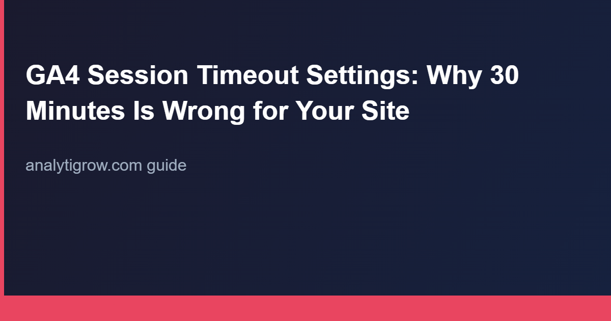GA4 Session Timeout Settings: Why 30 Minutes Is Wrong for Your Site