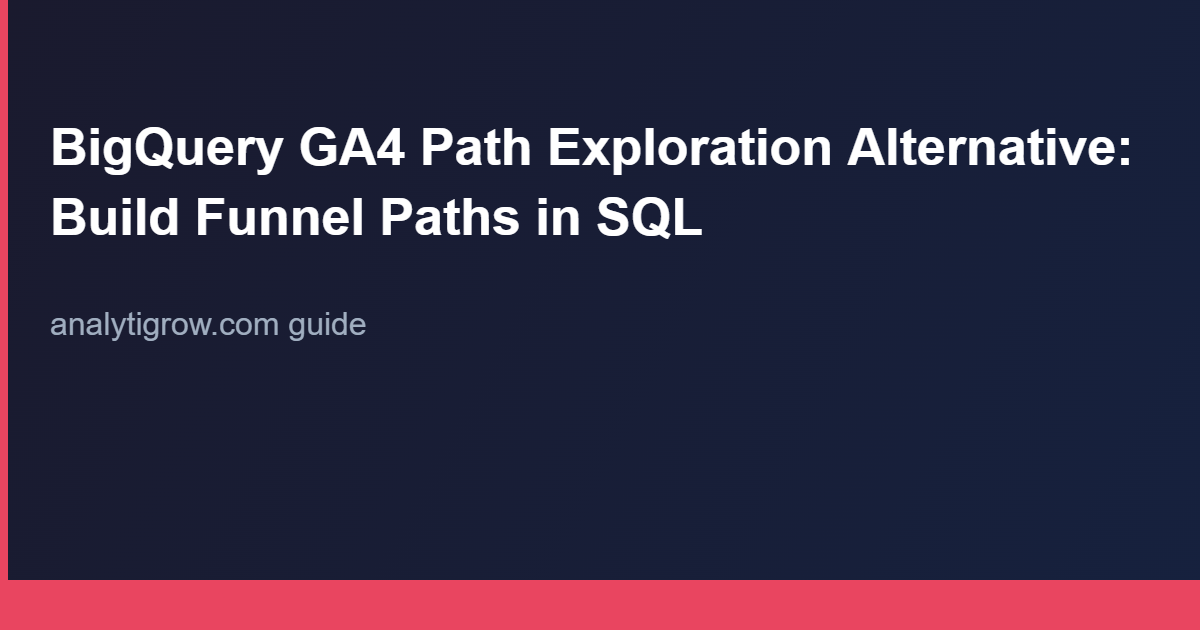 BigQuery GA4 Path Exploration Alternative: Build Funnel Paths in SQL