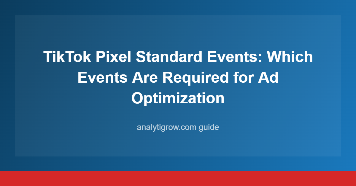 TikTok Pixel Standard Events: Which Events Are Required for Ad Optimization